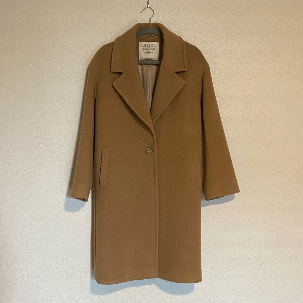 Aritzia Wilfred Tan Wool Coat